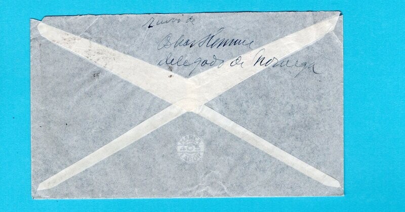 ARGENTINA air cover 1939 UPU congres delegate to Norway