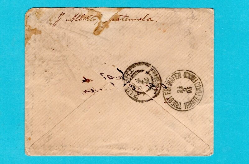 GUATEMALA R cover 1895 Guatemala to Triest