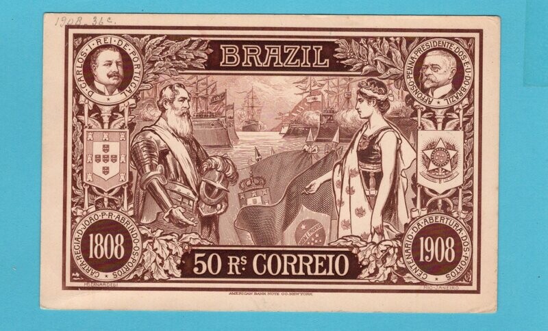 BRAZIL illustrated postal card 1910 Antonio Dias to Niteroy