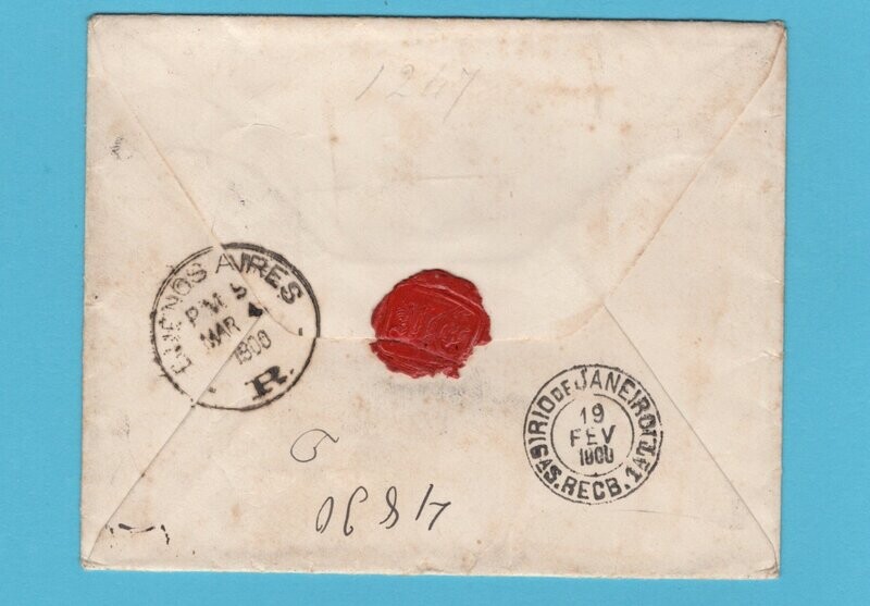 BRAZIL R cover 1900 São Paulo to Buenos Aires, Argentina
