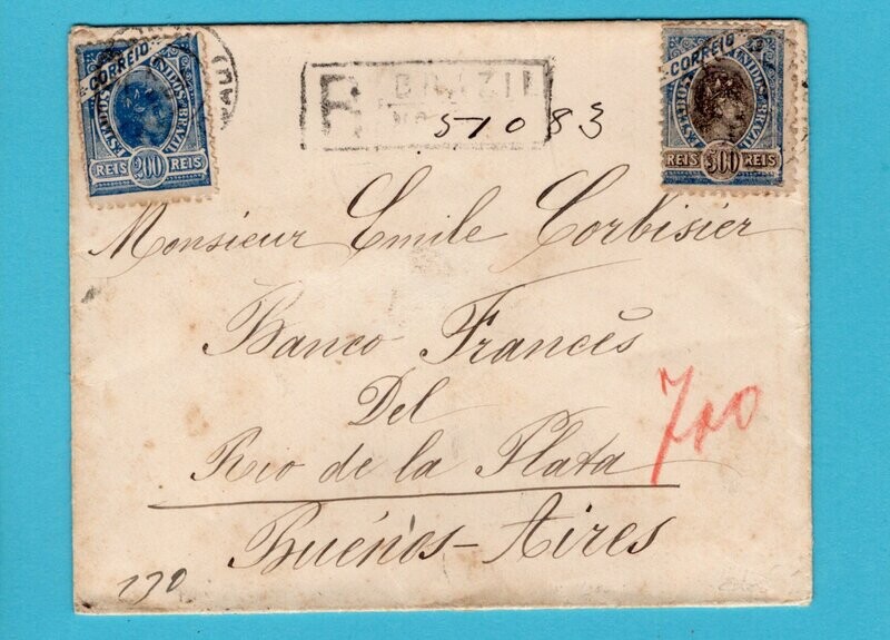 BRAZIL R cover 1900 São Paulo to Buenos Aires, Argentina