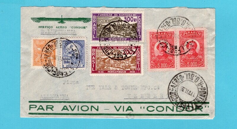 BRAZILIË Lufthansa cover 1935 Porto Alegre to Germany