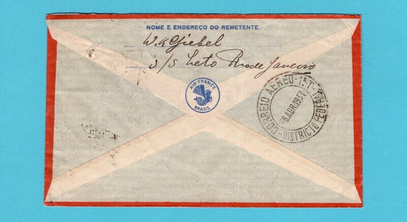 BRAZIL Air France cover 1937 Rio de Janeiro to Haarlem, Netherlands