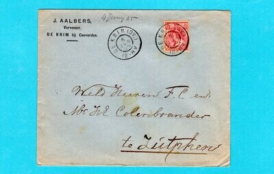 NEDERLAND brief 1905 De Krim (OV:) naar Zutphen