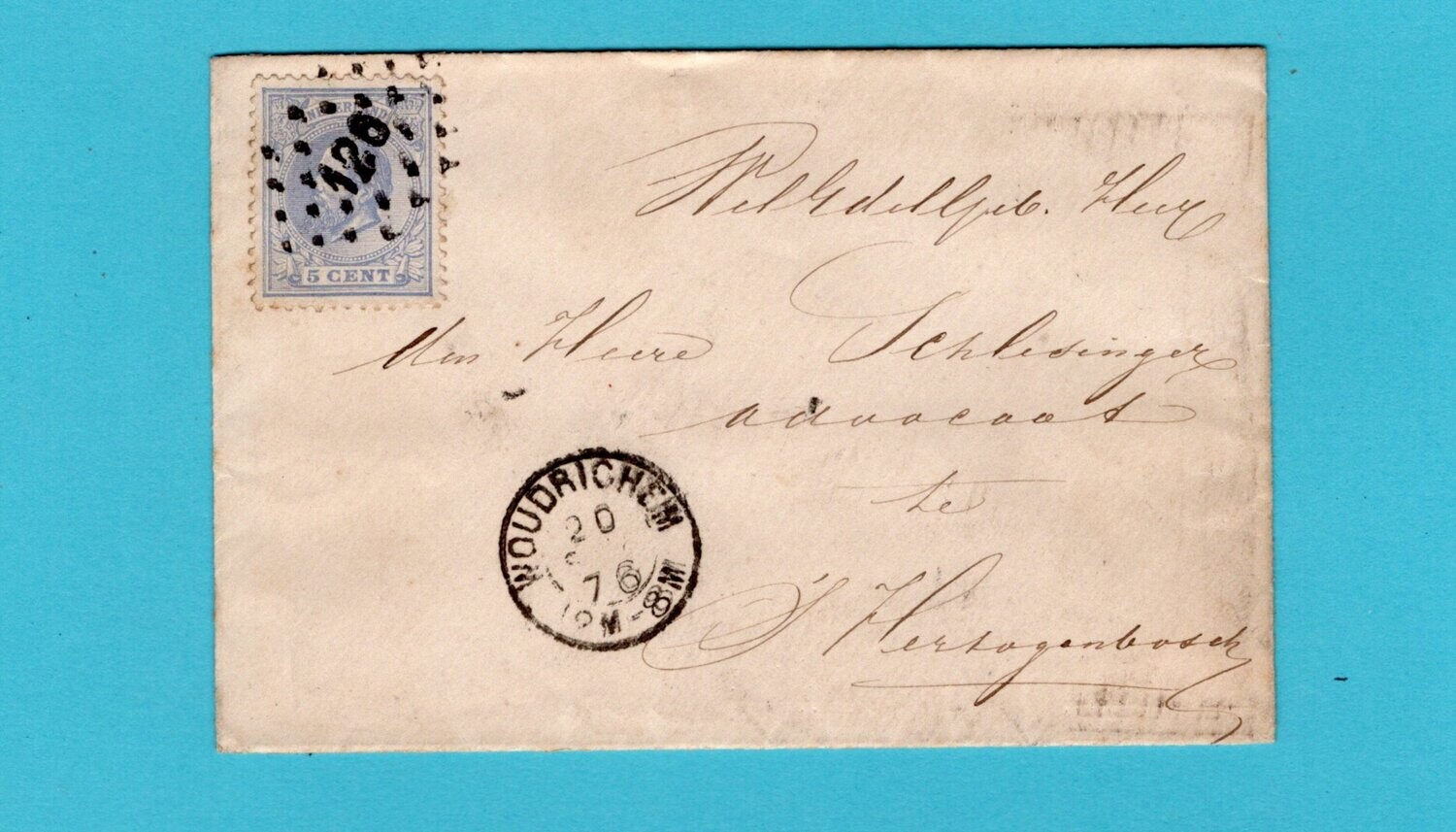 NEDERLAND brief 1876 Woudrichem naar 's Hertogenbosch