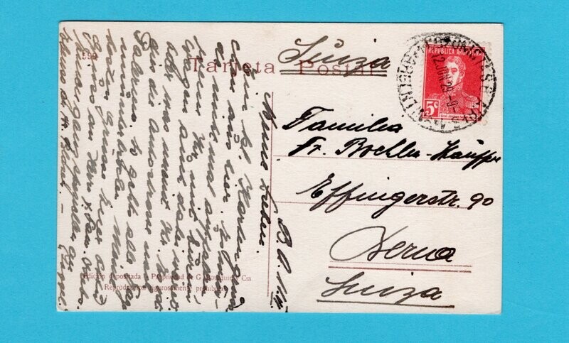 ARGENTINA PPC "Palermo El Corso" 1929 BA to Switzerland