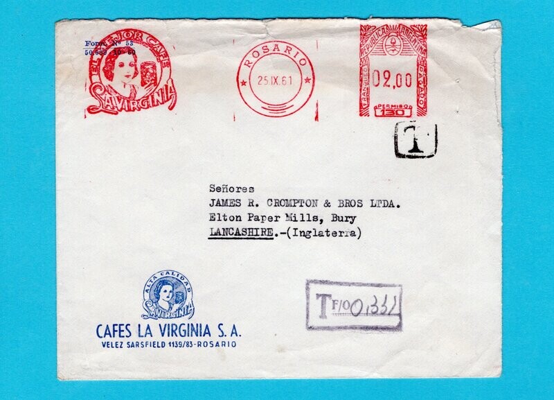 ARGENTINA cover coffee advertising 1961 Rosario with due