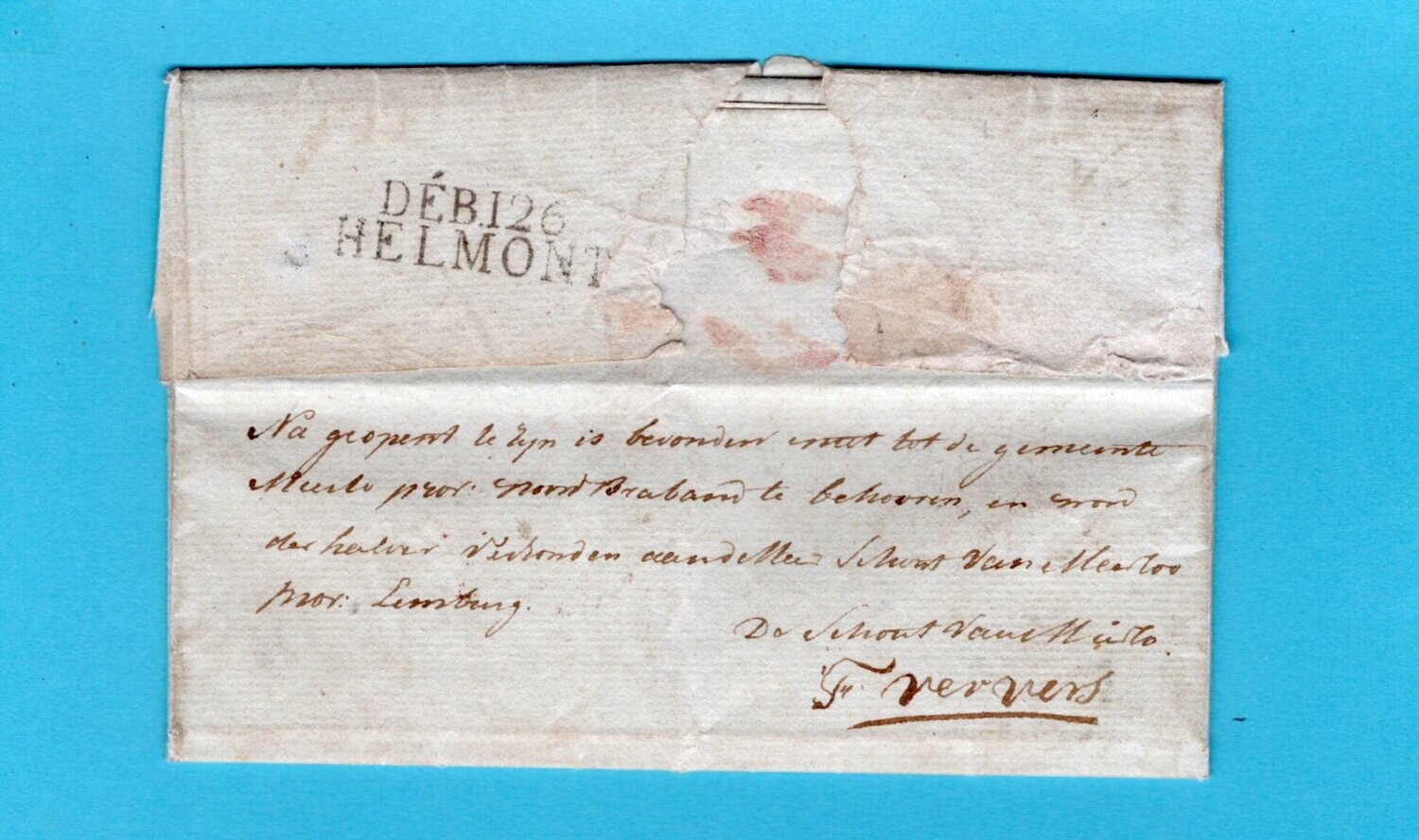 NEDERLAND brief 1823 Roermond met Déb.126/Helmont