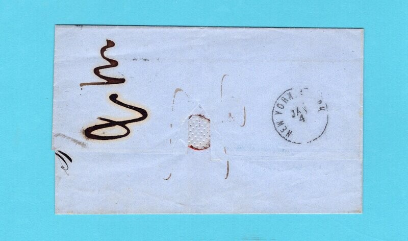 CUBA cover sheet 1861 Havanna over USA to Havre, France