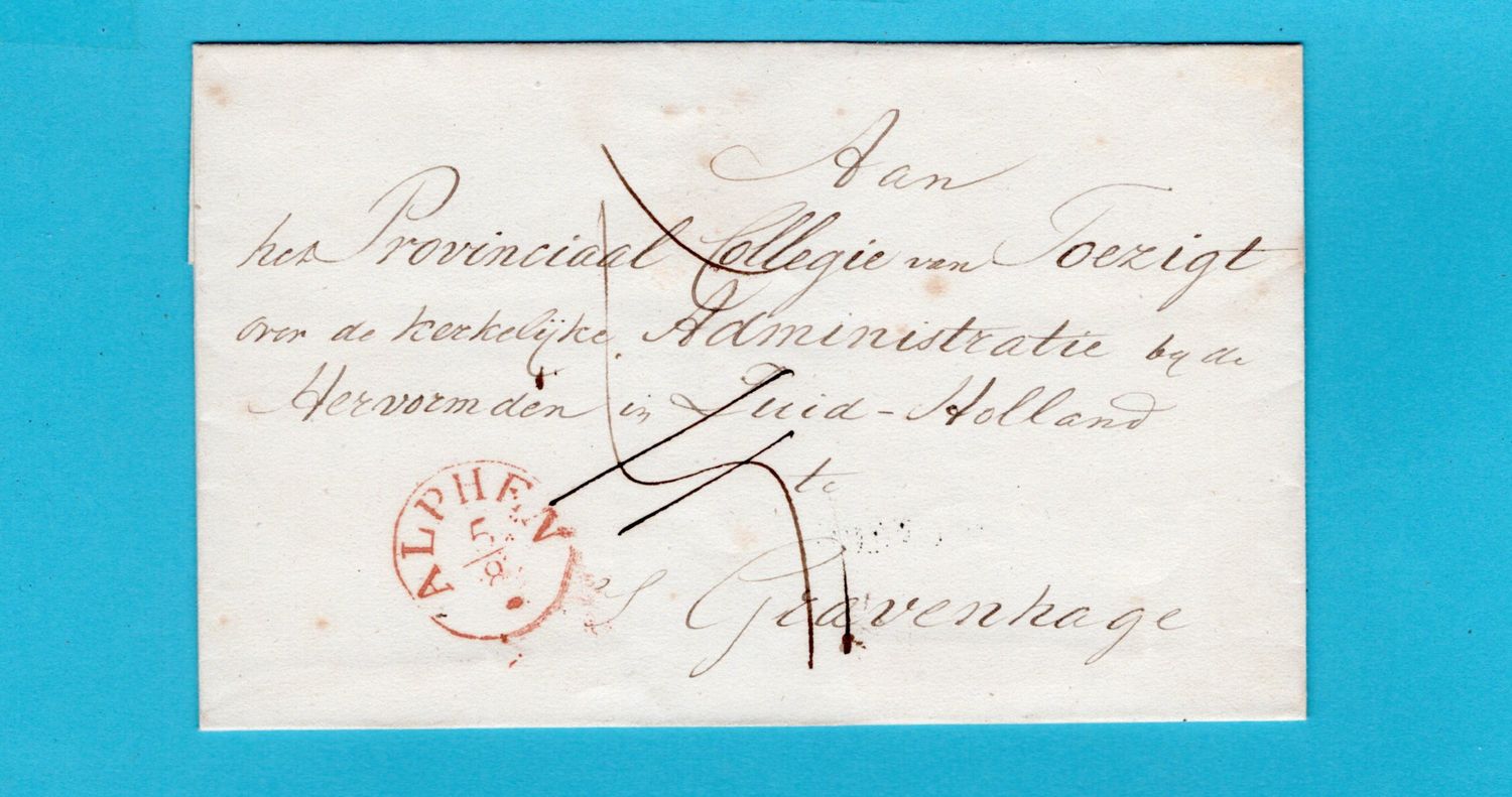 NEDERLAND briefomslag 1854 Bodegraven naar 's Gravenhage