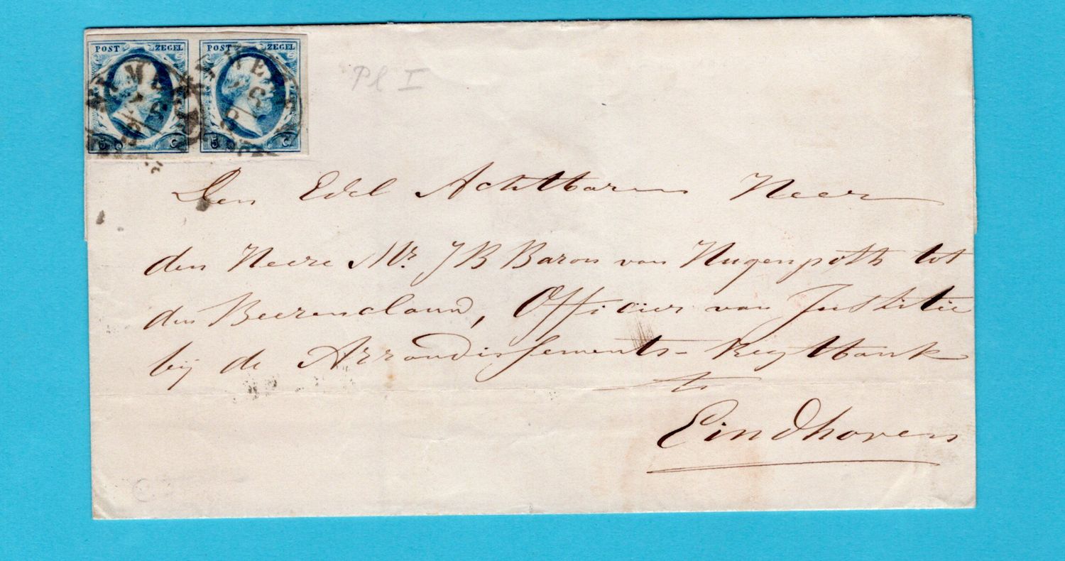 NEDERLAND briefomslag 1852 (?) Wychen - Nijmegen naar Eindhoven