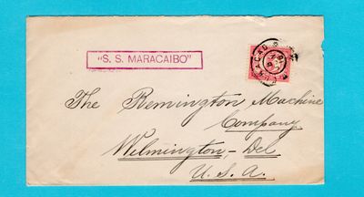 CURAÇAO brief per S.S.Maracaibo 1916 Curaçao naar USA