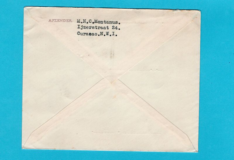CURAÇAO envelop 1938 Curaçao per s.s. Sn Antonio naar Soest