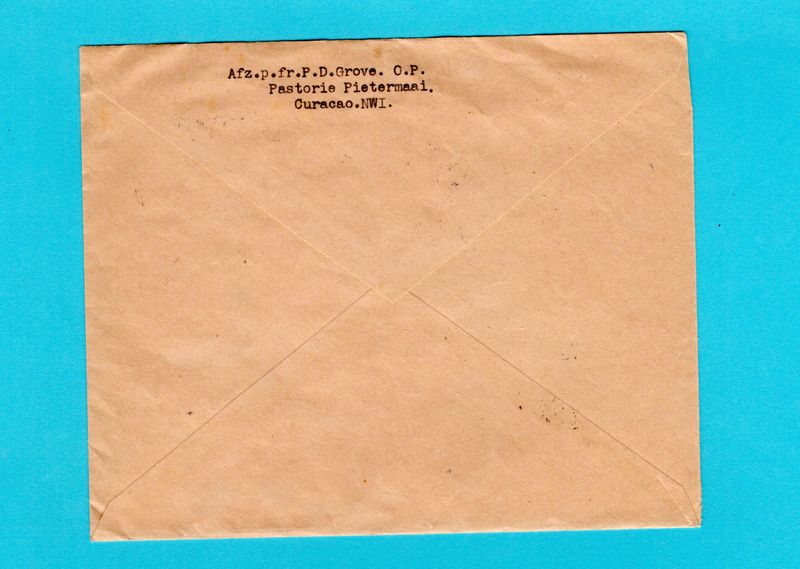 CURAÇAO R lp brief 1948 Willemstad naar Den Helder, Nederland
