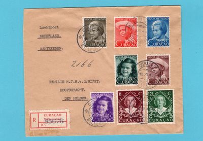 CURAÇAO R lp brief 1948 Willemstad naar Den Helder, Nederland