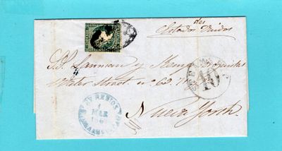 CUBA entire 1861 Remedios and "Steamship 10" to New York, USA