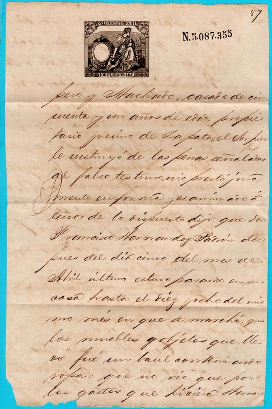 CUBA official document 1890 - 1891