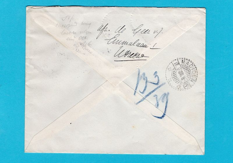 NEDERLAND R luchtpost brief 1928 Vlissingen naar Madioen