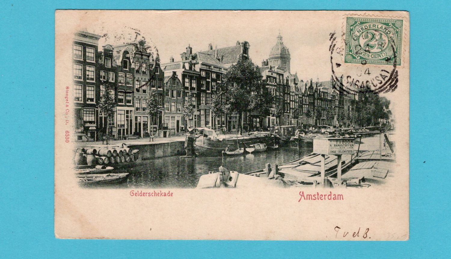 NEDERLAND prentbriefkaart 1904 gestempeld bij aankomst Ragusa