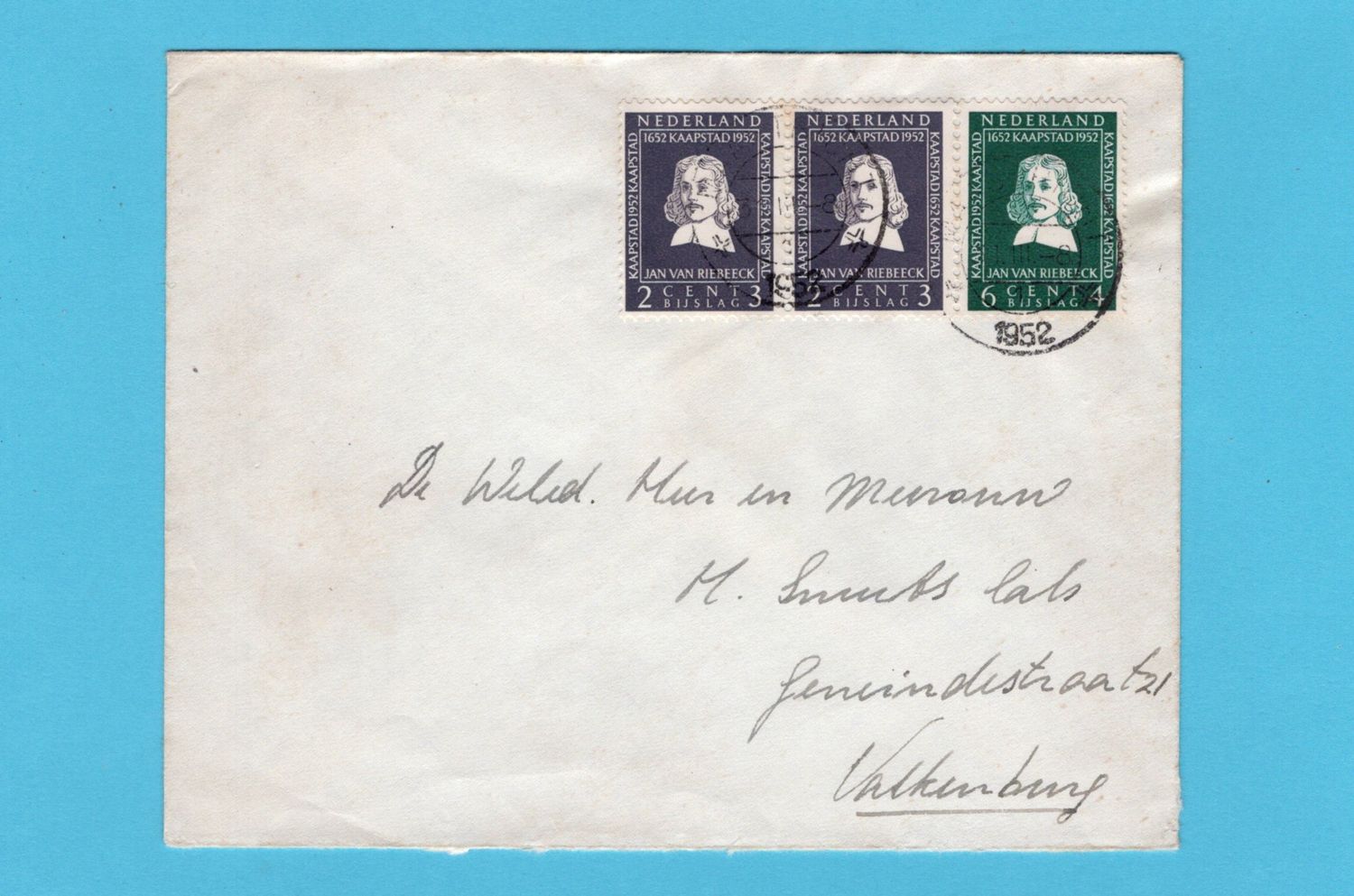 NEDERLAND brief 1952 Maastricht naar Valkenburg