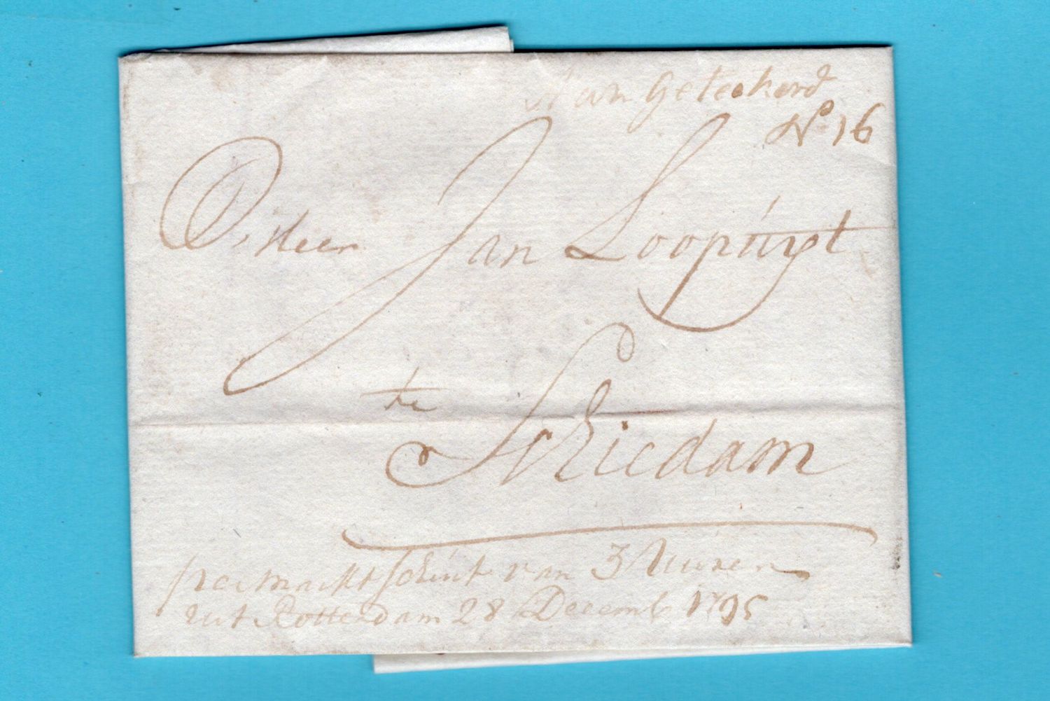 NEDERLAND complete aangetekende brief 1795 Rotterdam - Schiedam
