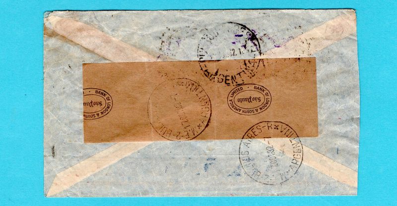BRAZIL air zeppelin cover 1932 Sao Paulo to Argentina