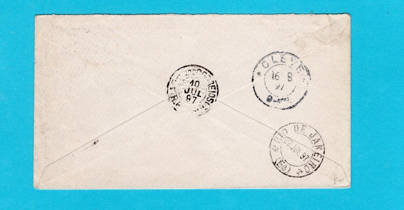 BRAZIL cover 1897 S. Cruz to Cleve, Germany