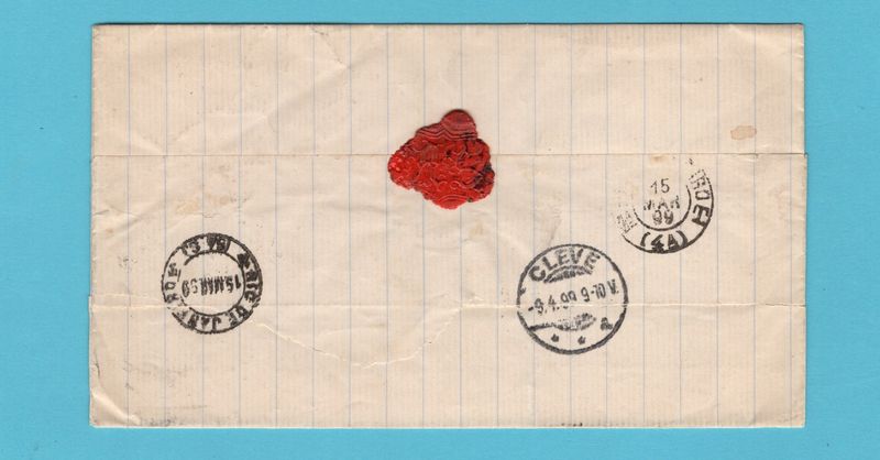 BRAZIL cover 1899 Blumenau to Cleve, Germany