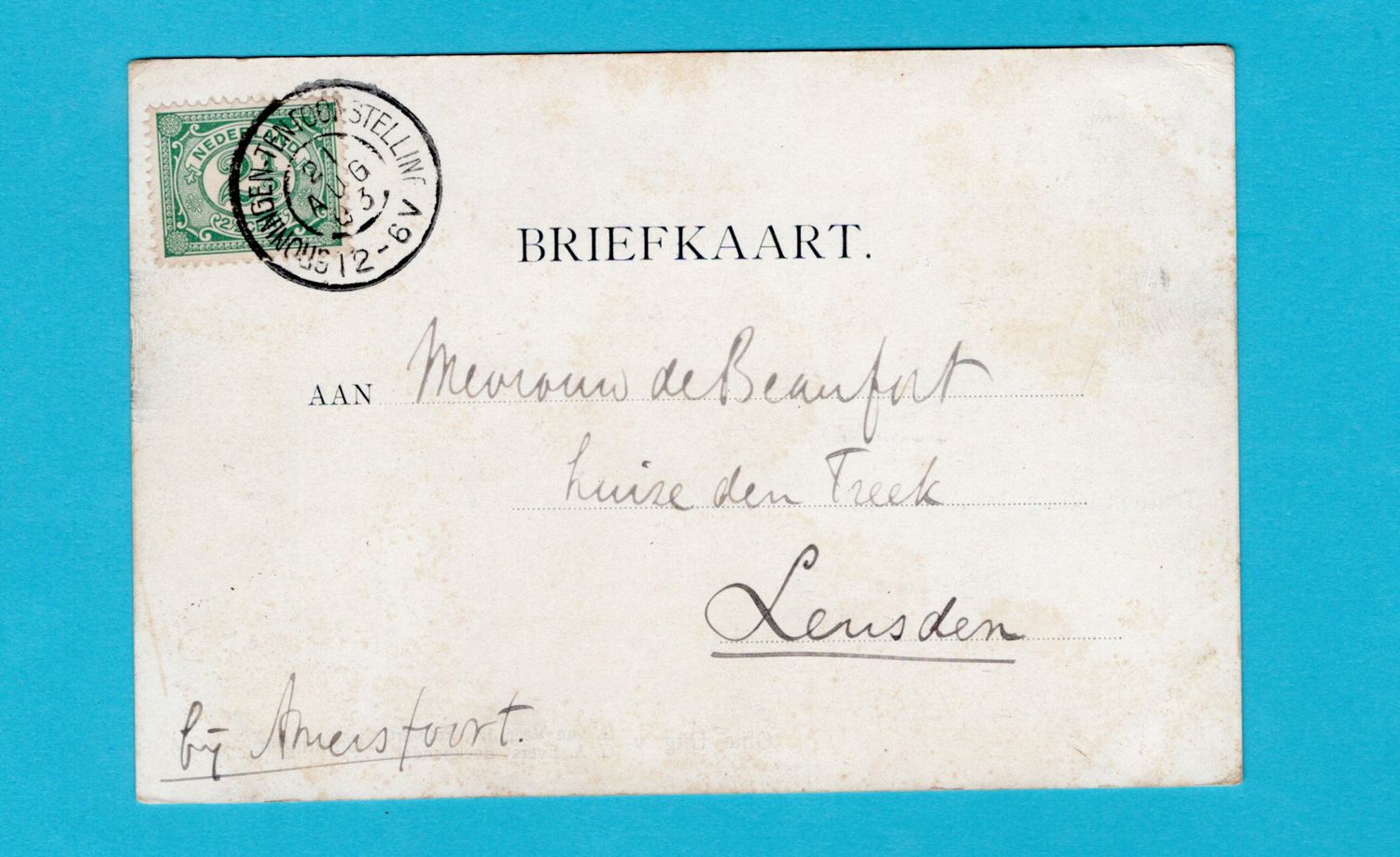 NEDERLAND prentbriefkaart 1903 Groningen Tentoonstelling grootrond