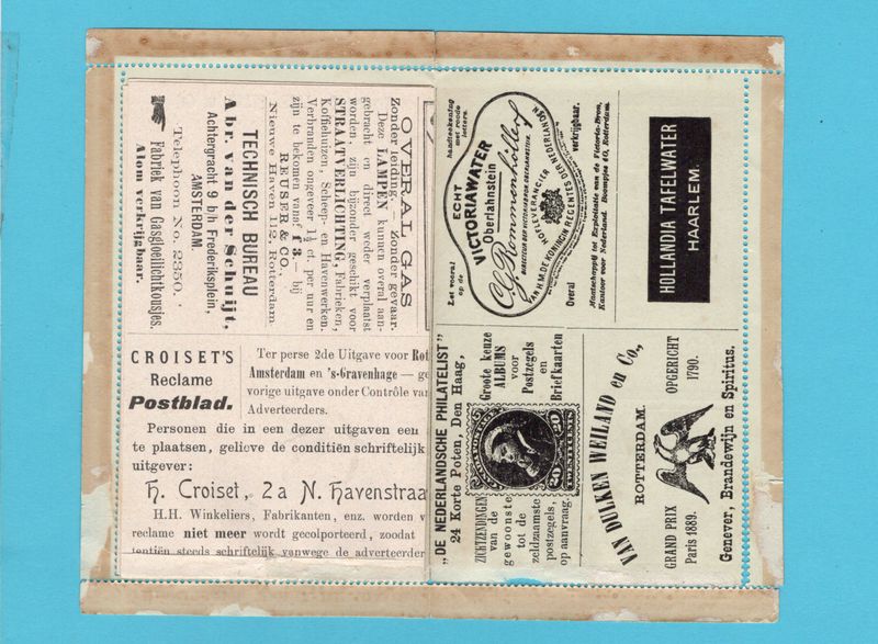 NEDERLAND compleet Croiset Reclame Postblad 1899 Amsterdam