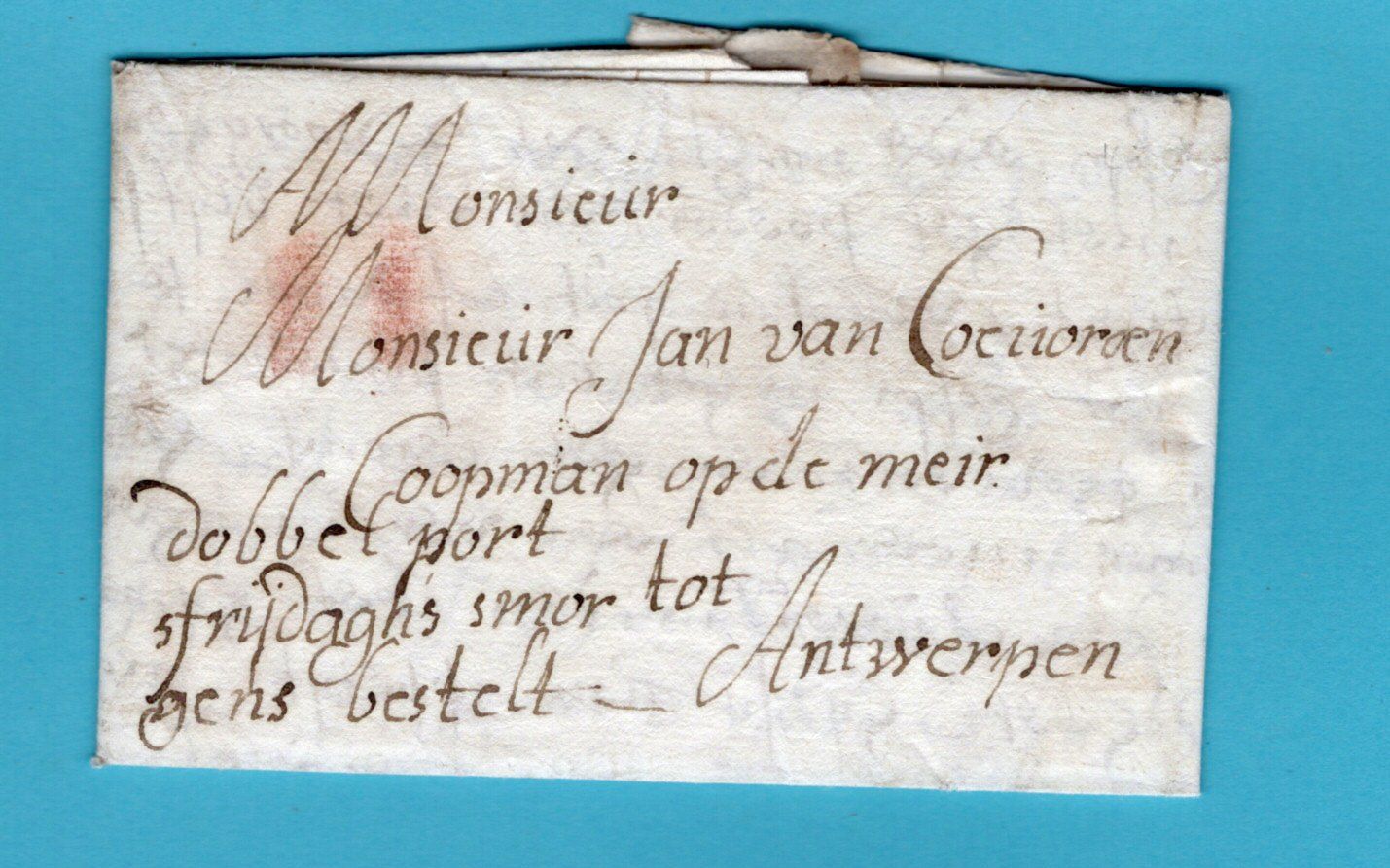 ZUIDELIJKE NEDERLANDEN expres brief 1671 Brussel met dubbel port