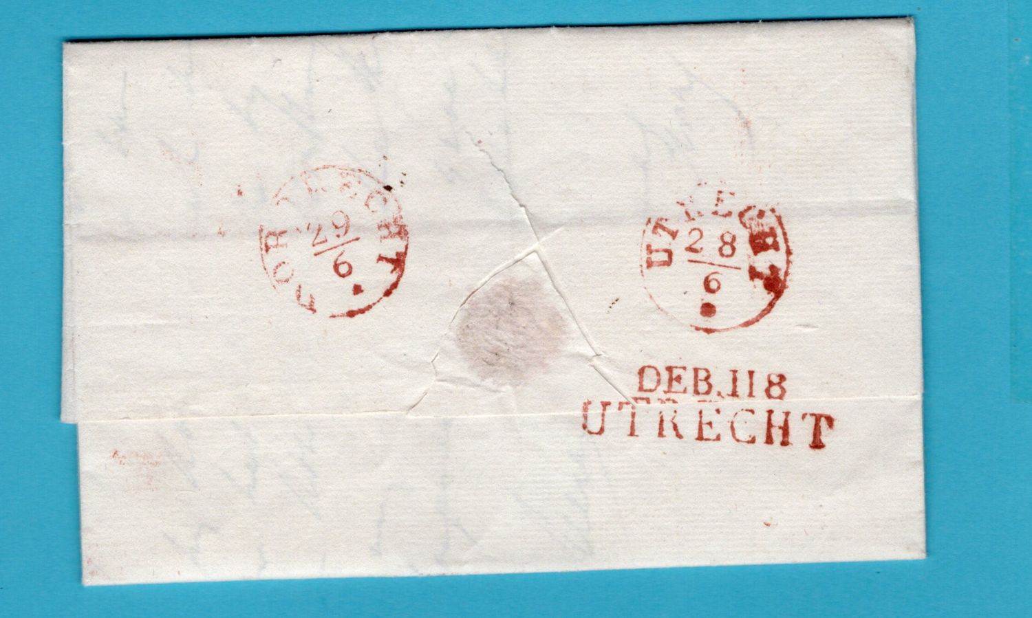 NEDERLAND brief 1829 &#39;s Gravenhage met DEB 118 / UTRECHT