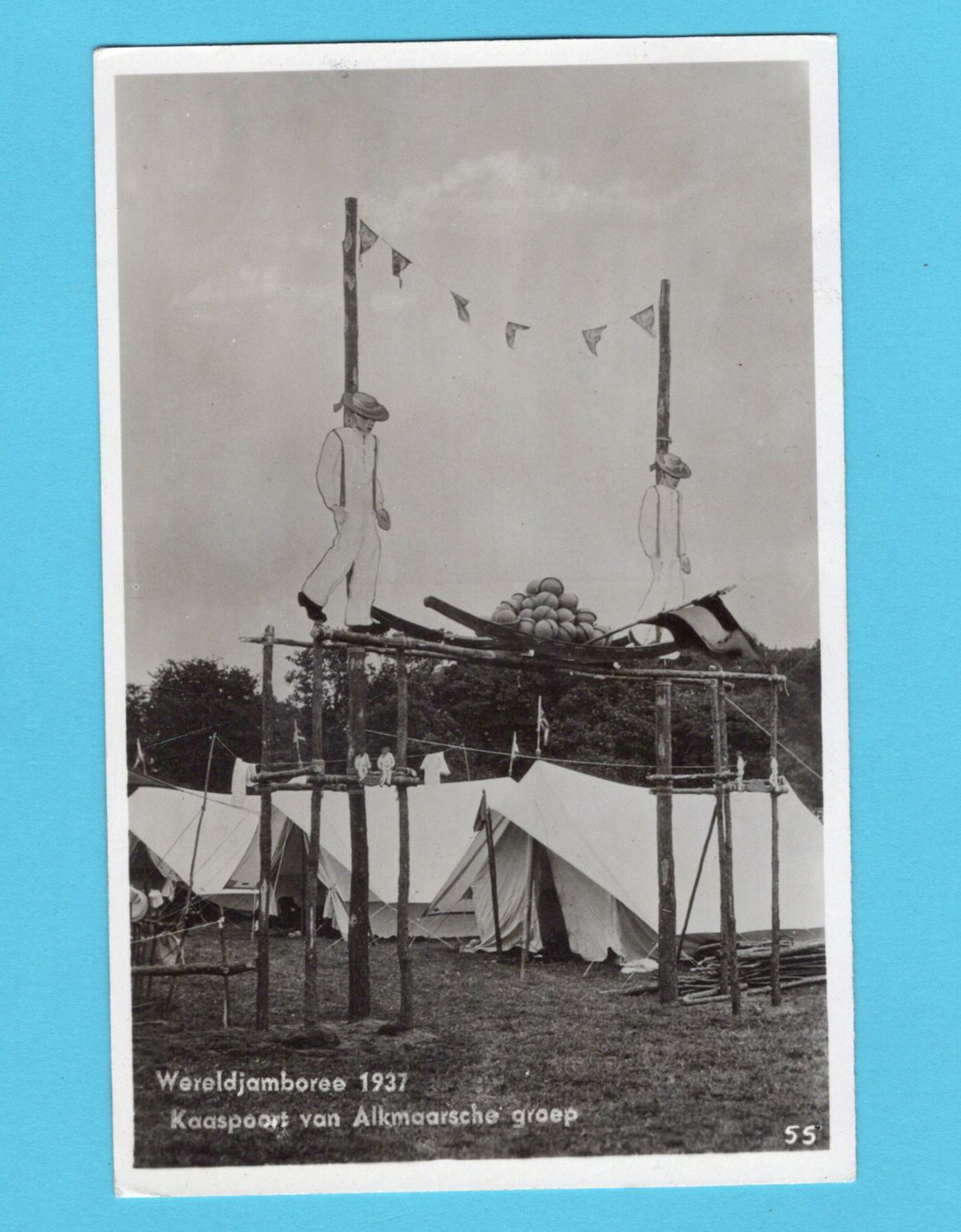 NEDERLAND prentbriefkaart Wereldjamboree Kaaspoort Alkmaarsche Groep 1937