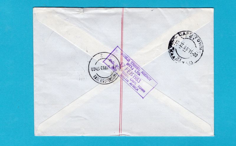 ZUID AFRIKA expres brief 1983 Naaldwijk speciale bezorging