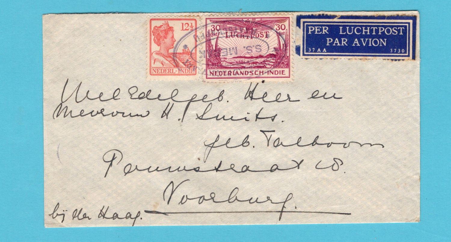 NETHERLANDS EAST INDIES air cover 1932 KPM S.S. Merak