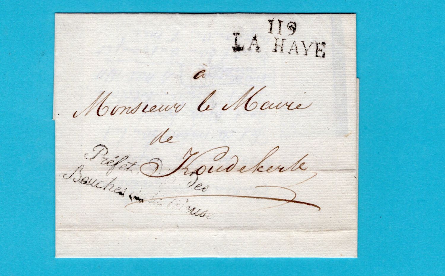 NEDERLAND briefomslag 1811 La Haye / 119 naar Koudekerk