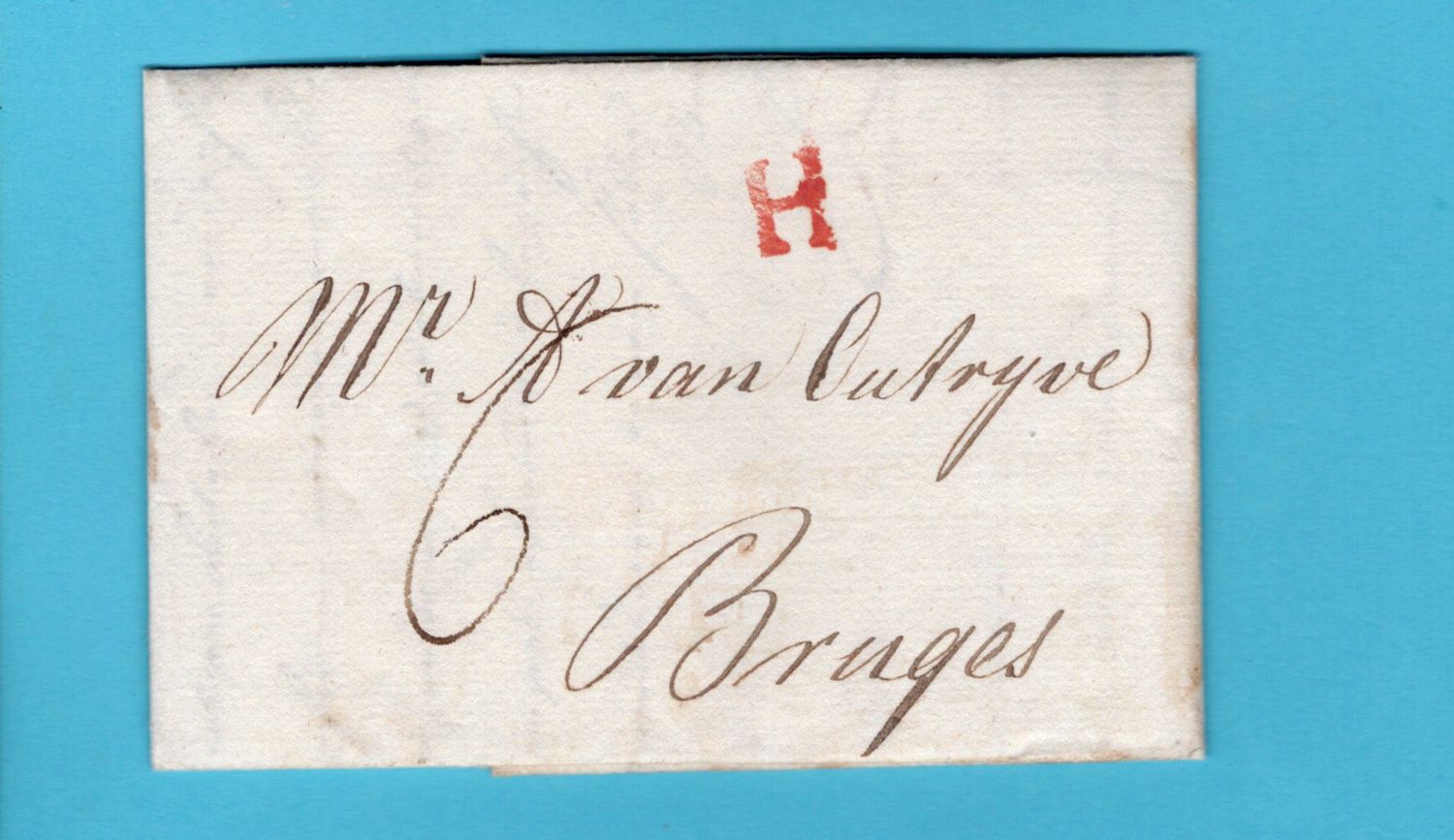 DUITSLAND complete brief 1805 Hamburg met &quot;H&quot; naar Brugge