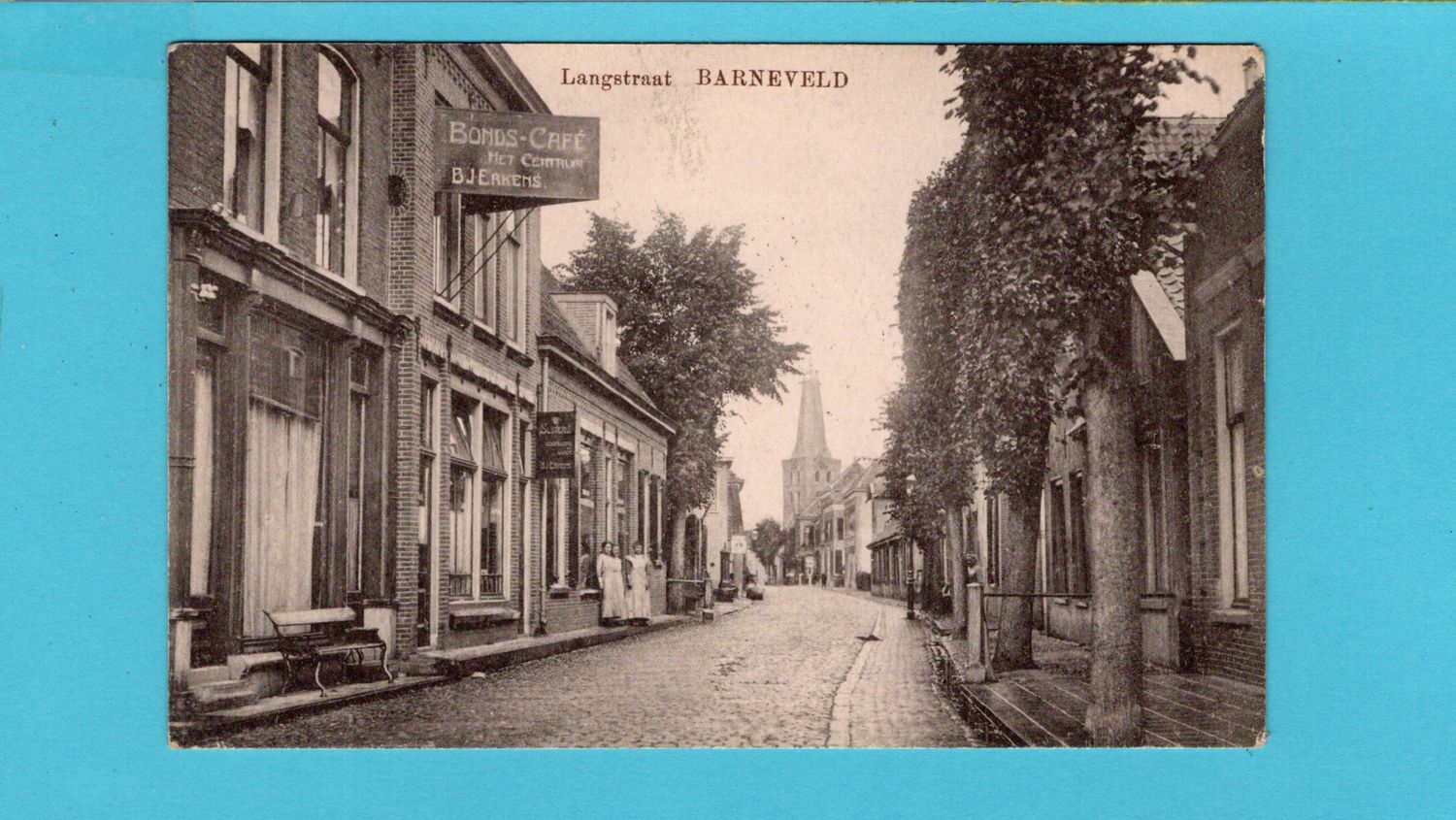 NEDERLAND prentbriefkaart Langstraat Barneveld 1917 Ede Station