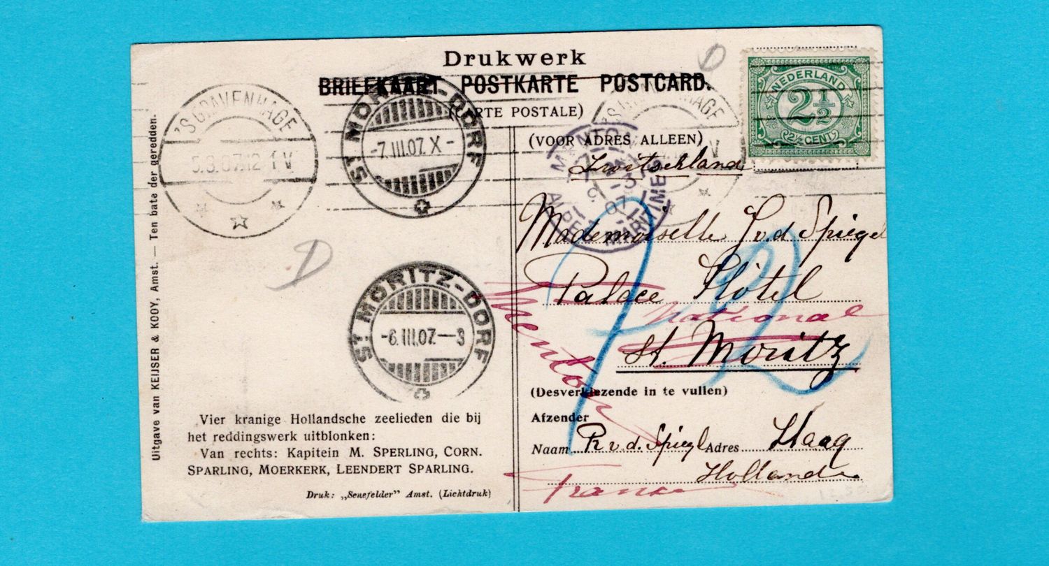 NEDERLAND prentbriefkaart Schipbreuk Berlin 1907 Den Haag