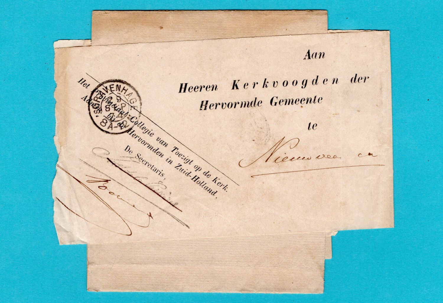 NEDERLAND portvrij krantenbandje 1874 &#39;s Gravenhage - Nieuwveen