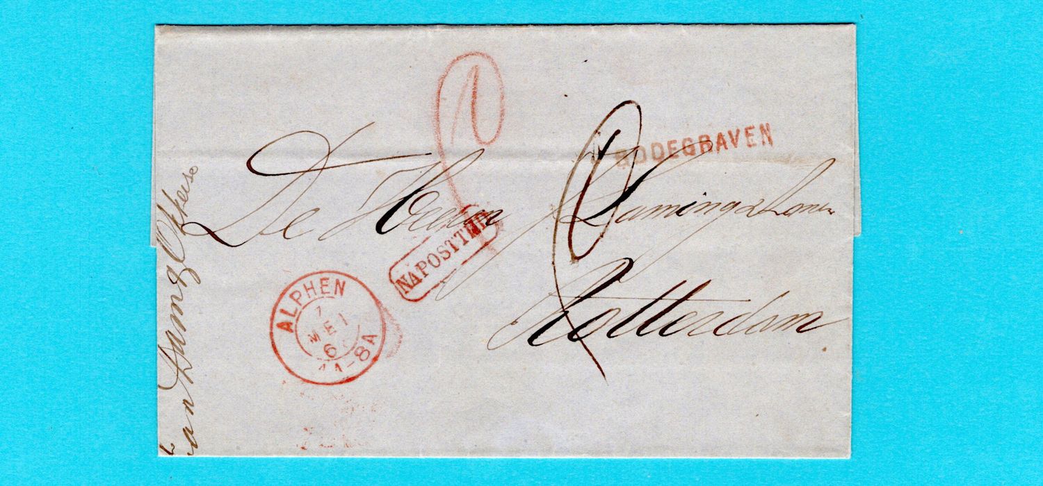 NEDERLAND briefomslag 1868 Bodegraven en Na Posttijd - Rotterdam