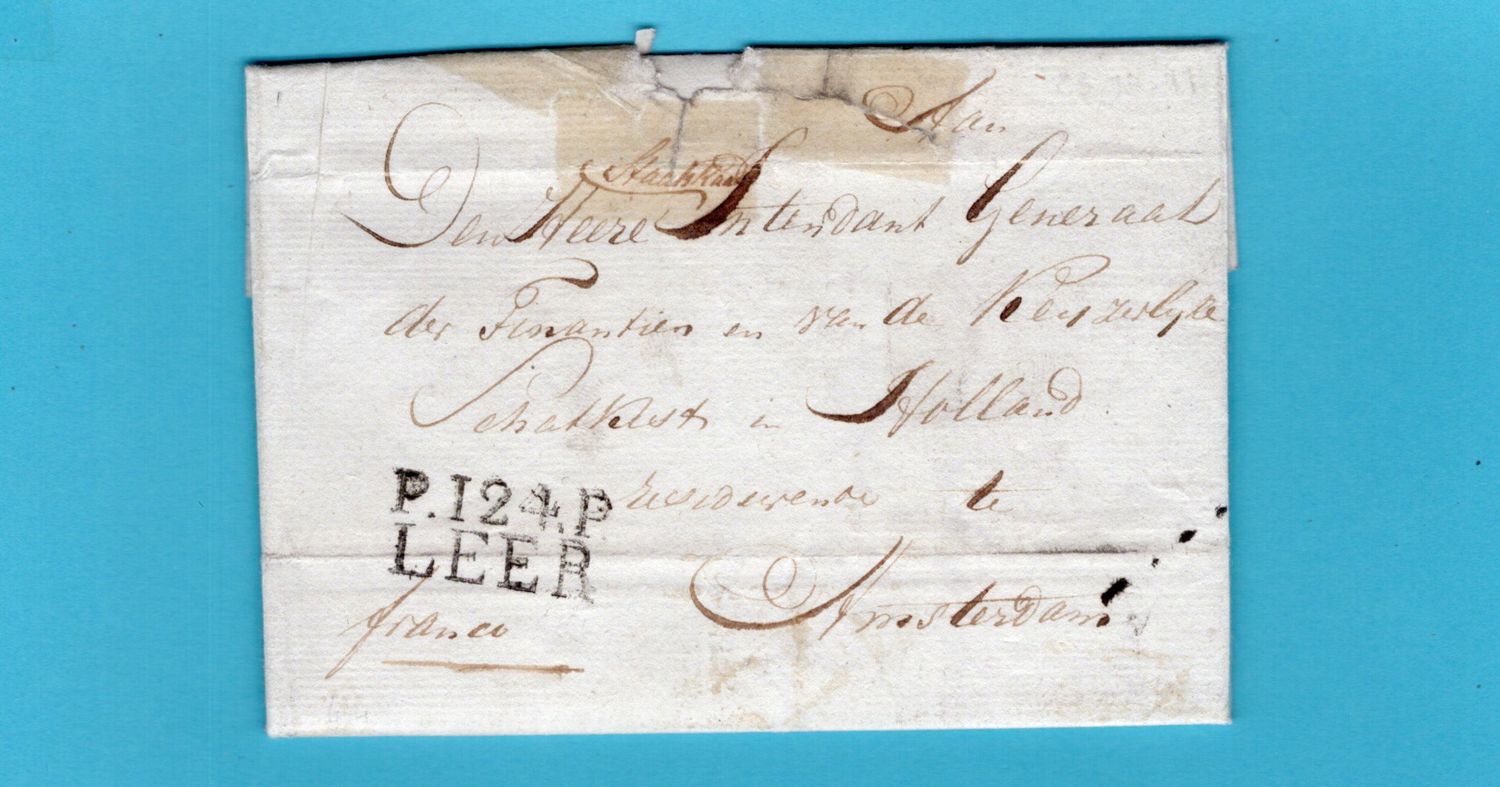 DUITSLAND complete brief 1811 LEER P.124.P naar Amsterdam