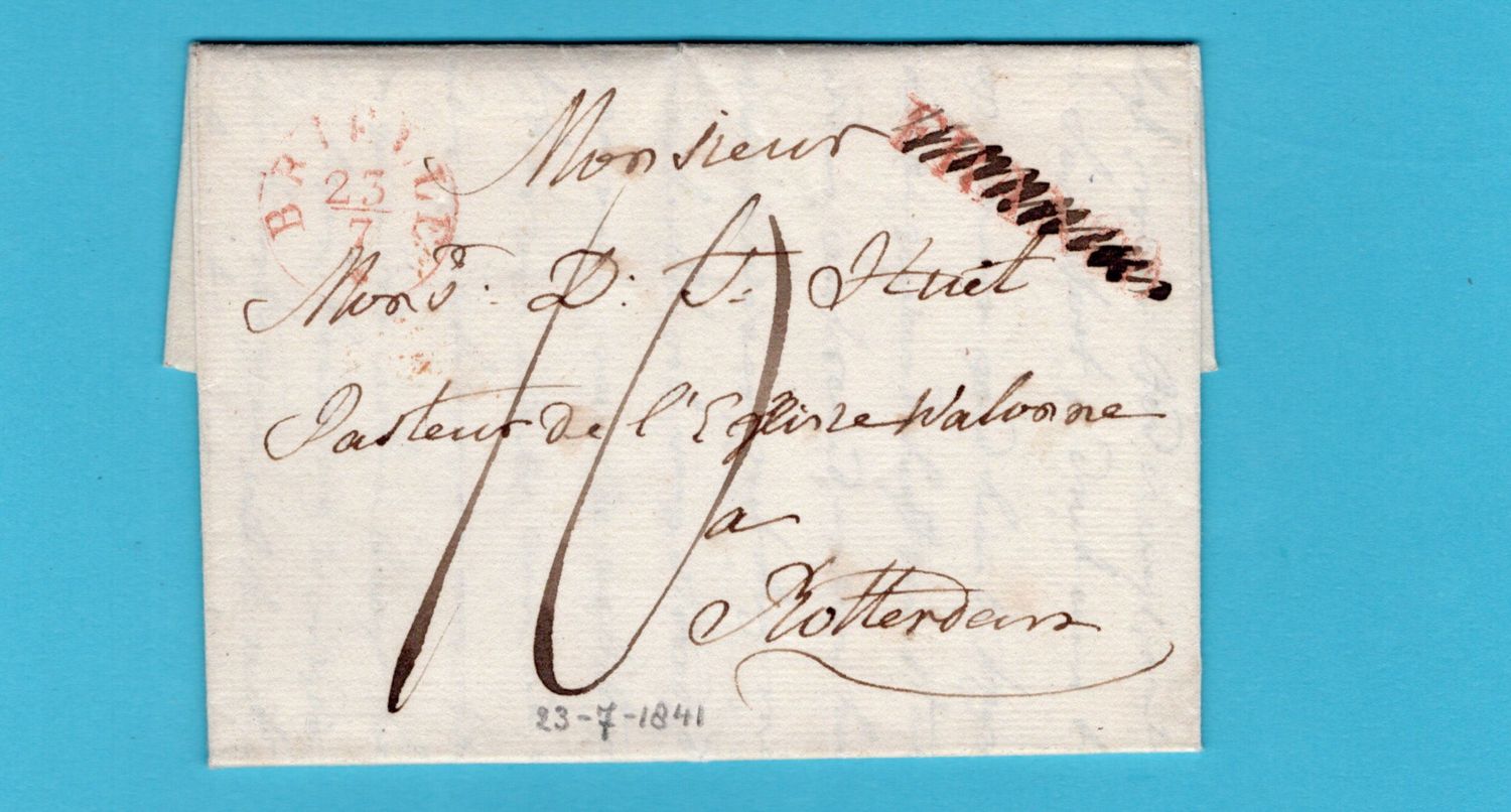 NEDERLAND complete brief 1841 Brielle met &quot;FRANCO&quot; doorgehaald