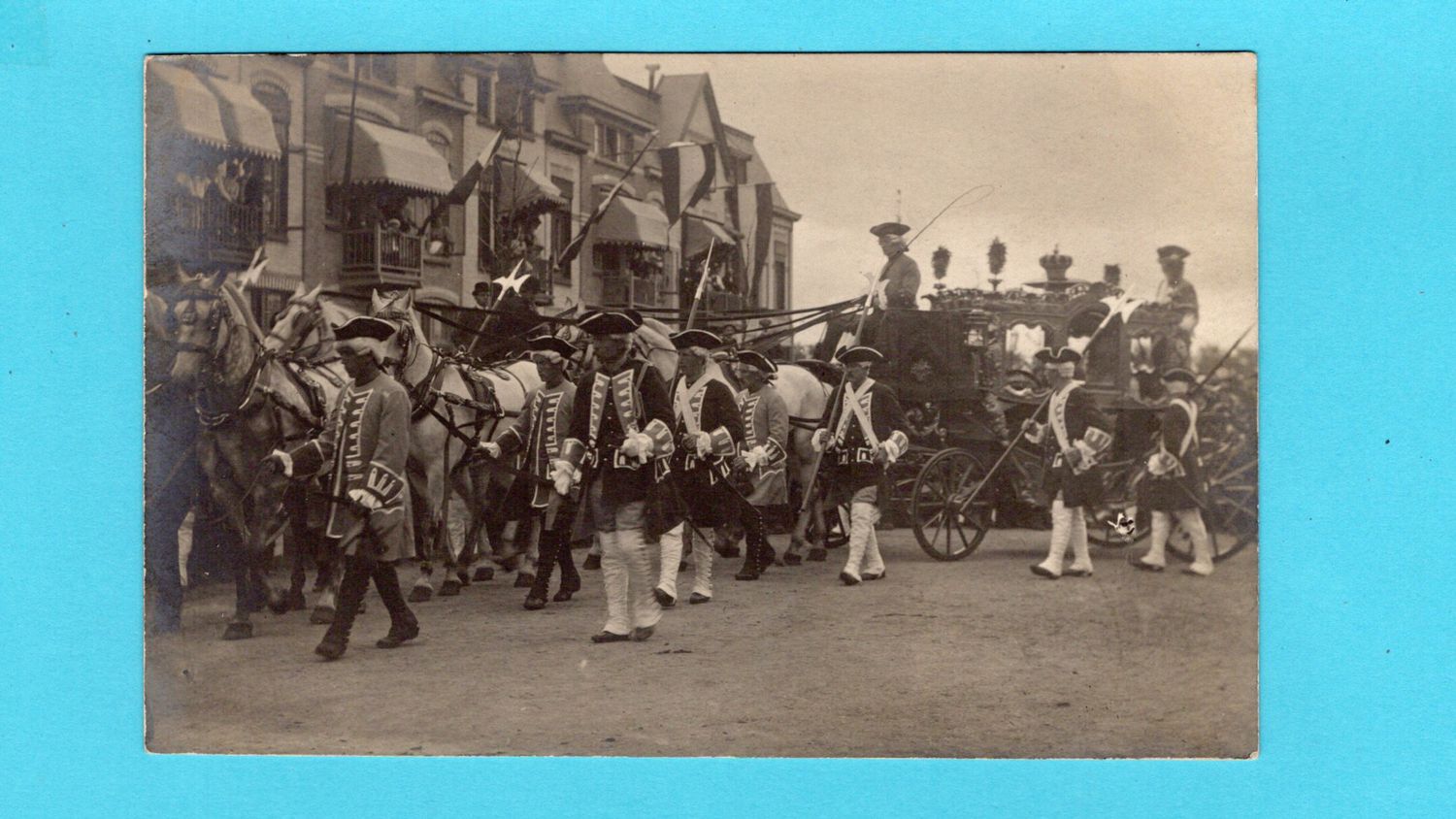 NEDERLAND foto kaart Koninklijke stoet 1909 Groningen