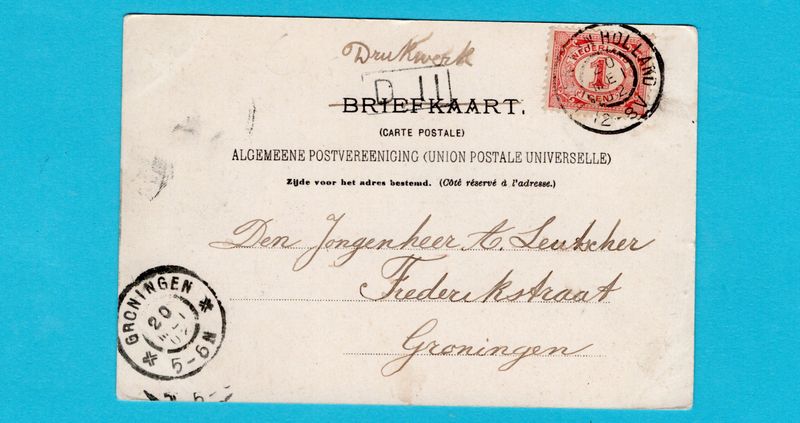 NEDERLAND prentbriefkaart Hotel Harwich 1902 Hoek van Holland