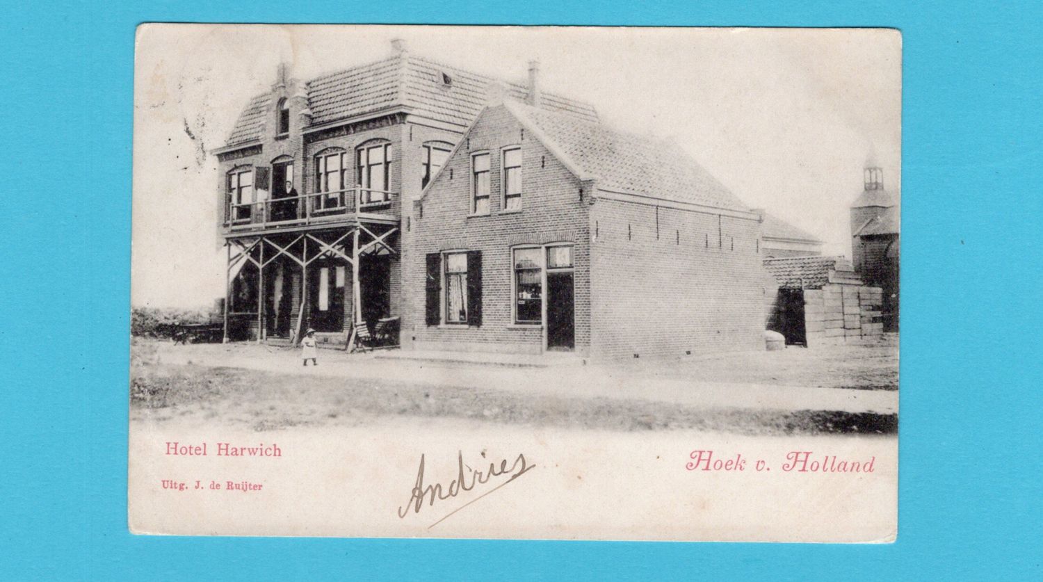 NEDERLAND prentbriefkaart Hotel Harwich 1902 Hoek van Holland