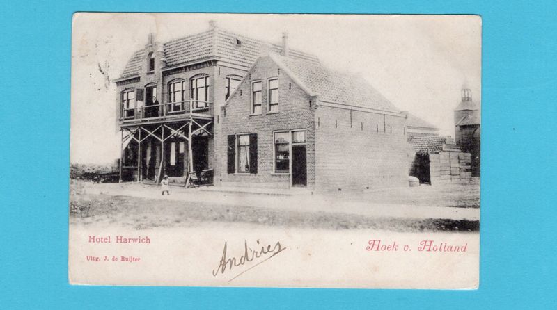 NEDERLAND prentbriefkaart Hotel Harwich 1902 Hoek van Holland