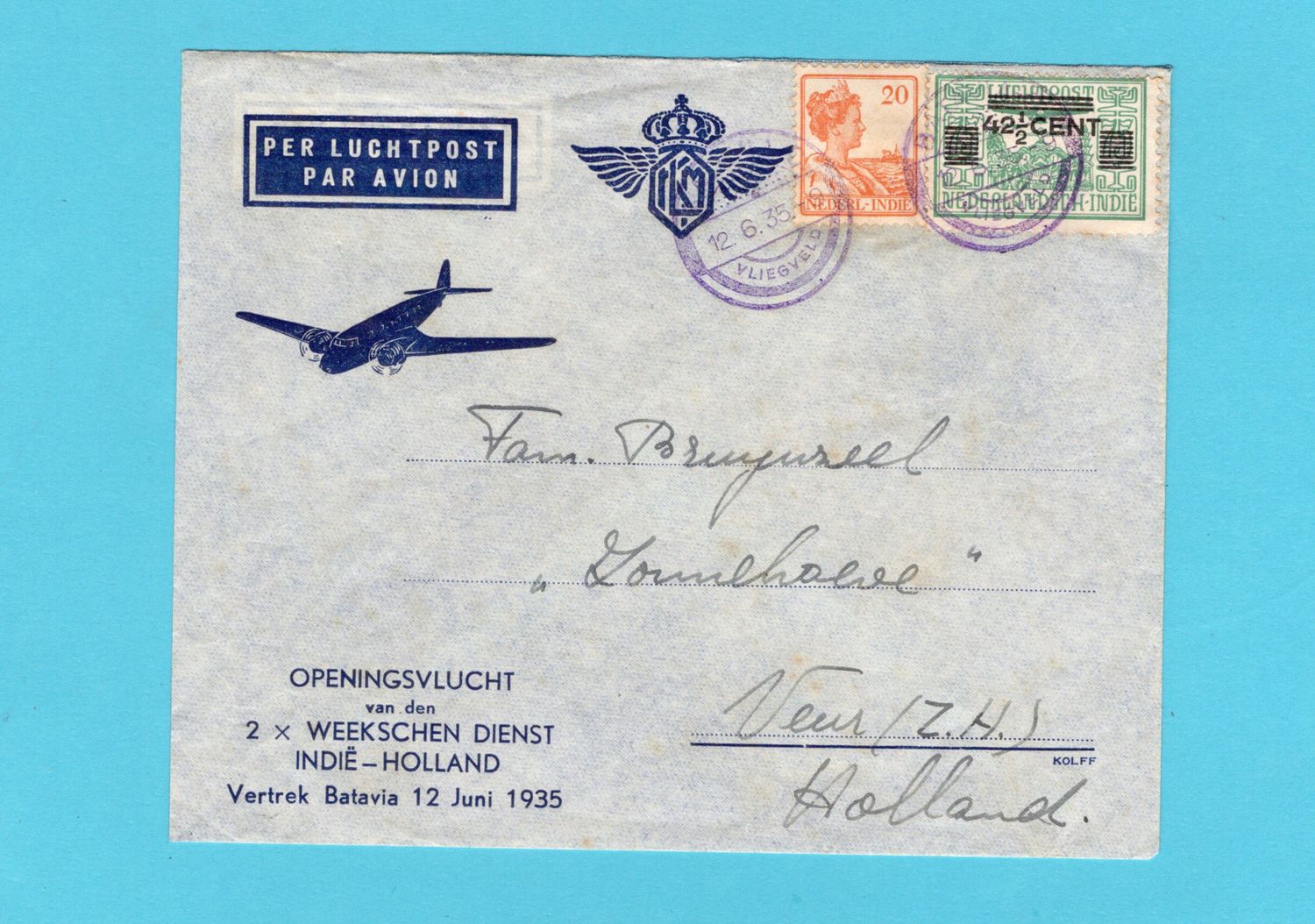 NETHERLANDS EAST INDIES air cover 1935 Batavia Vliegveld