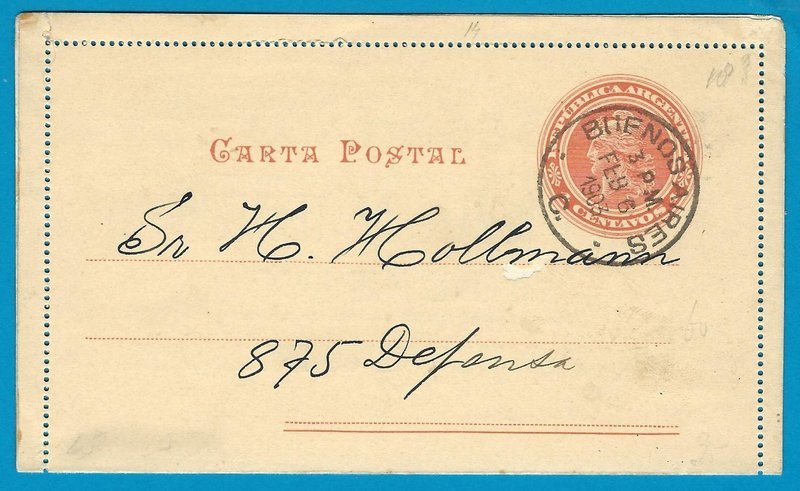 ARGENTINA postal card 1903 BA  with advertisement