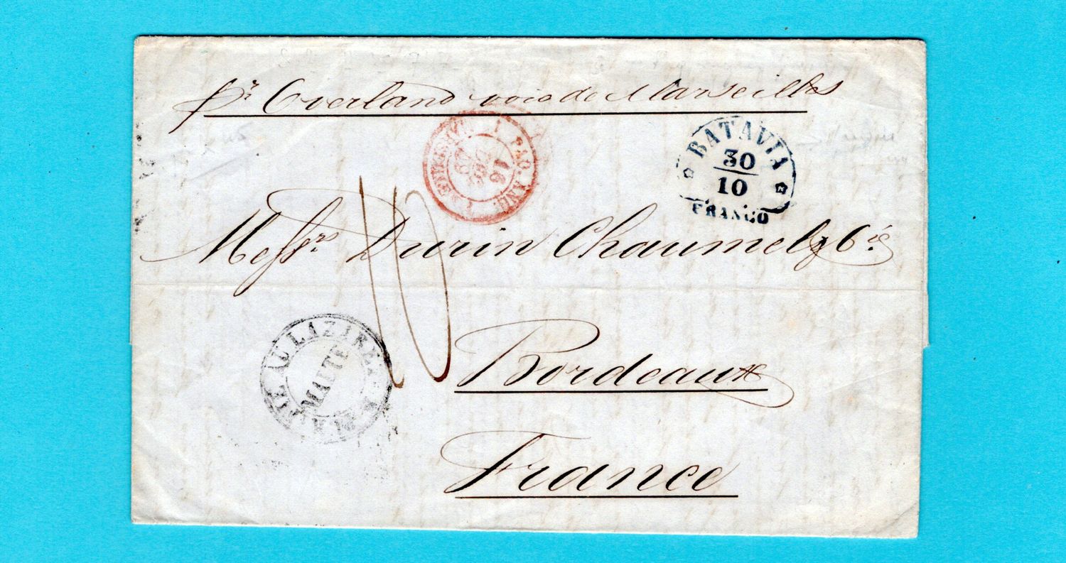 NETHERLANDS EAST INDIES cholera cover 1849 Batavia by Malta